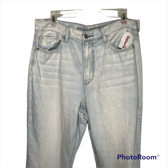 American Eagle Light Straight Denim Jeans Distressed Size 12 NEW 100% Cotton - Picture 3 of 8
